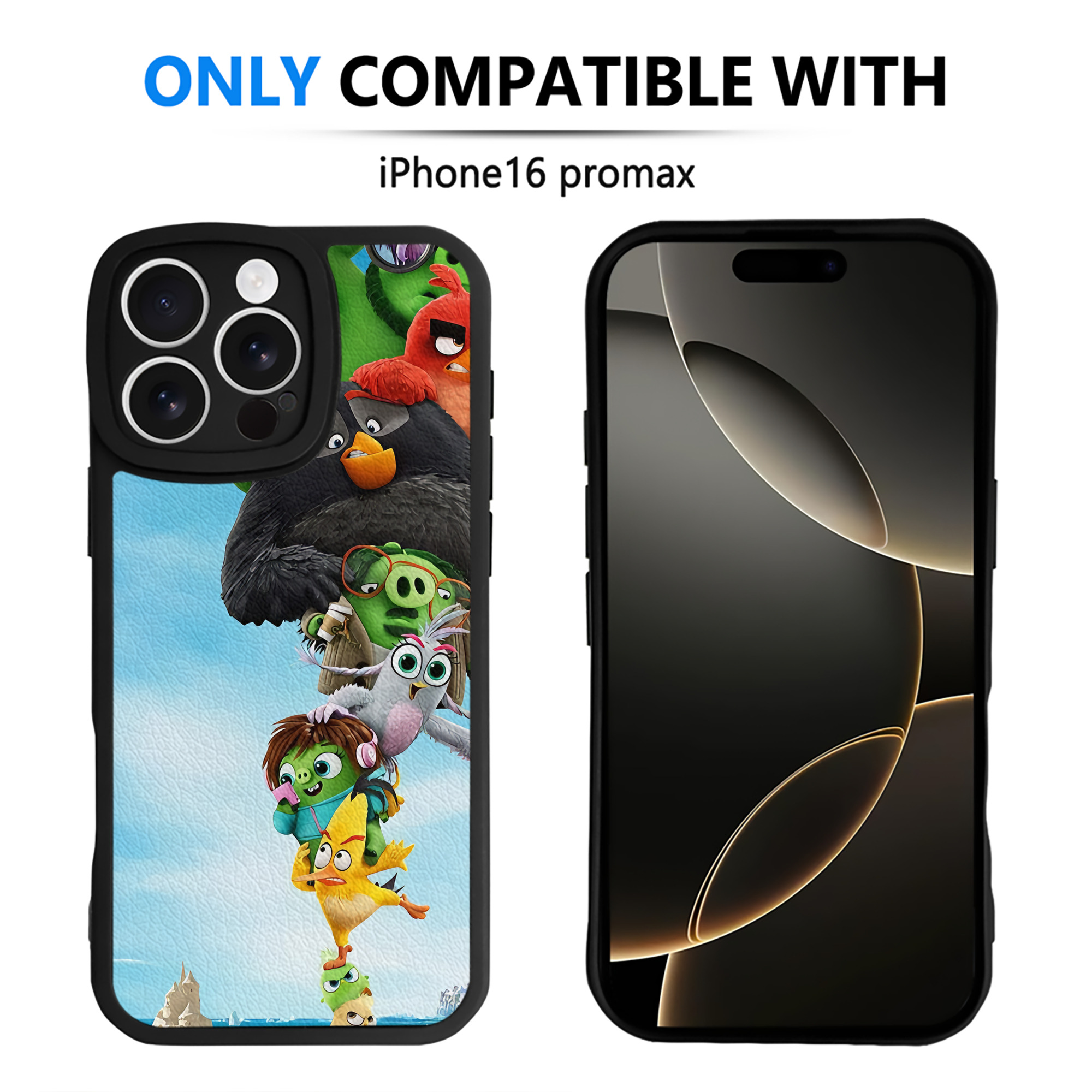 （画像用） Angry Birds アングリーバード 【iPhone 16シリーズ対応】シリコンスマホケース（レザー調） 材質：シリコン